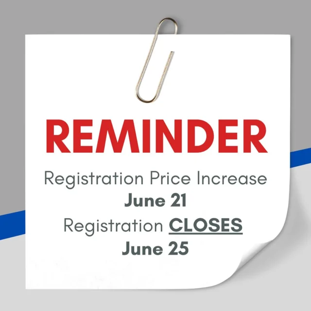 Reminder: the registration period is almost over!! We can’t wait to see you in just two weeks 🎉🎉