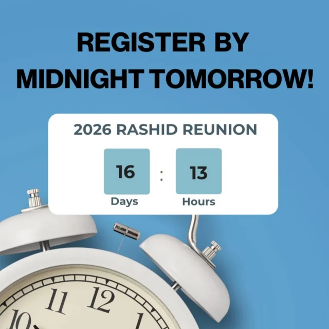 It’s reunion month!! If you have NOT registered, please register ASAP! Final numbers need to be sent to the hotel. We can’t wait to see you in Peoria!!🩵💙🇱🇧 visit rashidreunion.com to register and lock in your spot!